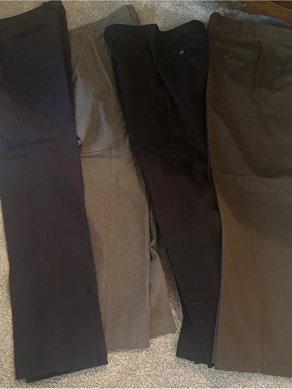 J. Crew & Name brand Men's Dress Pants in Black, Charcoal, and Browns
